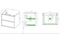 Комплект мебели: Тумба ЛИБРА с раковиной 60см, 2 ящика с системой push-to-open, корпус дерево,цвет фасадов серый матовый AQ66060-DO-MG