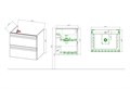 Тумба с раковиной для ванной AQ77060-GS шалфей зеленый, 610х545х460 AQ77060-GS
