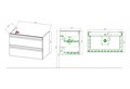Тумба с раковиной для ванной AQ77080-MW белый матовый, 815х545х460 AQ77080-MW