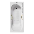 Чугунная ванна Aura 150x75x42 с дугообразными золотыми ручками и антискользящим покрытием VAU1507542H/VH0015GD-AS