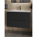 Orange Li-80Tub+Ra Тумба подвесная Line 80 черная с раковиной. Li-80Tub+Ra - фото 49228