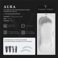 Чугунная ванна Aura 170x70x42 с дугообразными ручками цвет никель и антискользящим покрытием VAU1707042H/VH0015NI-AS
