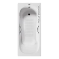 Чугунная ванна Aura 170x70x42 с дугообразными хромированными ручками и антискользящим покрытием VAU1707042H/VH0015CH-AS