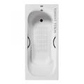 Чугунная ванна Aura 180x80x45 с дугообразными ручками матовое золото и антискользящим покрытием VAU1808045H/VH0015MGD-AS