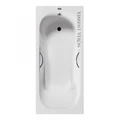 Чугунная ванна Aura 180x80x45 с дугообразными черными матовыми ручками VAU1808045H/VH0015BL