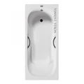 Чугунная ванна Aura 180x80x45 с дугообразными черными матовыми ручками VAU1808045H/VH0015BL
