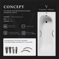 Чугунная ванна Concept 140x70x42 с дугообразными бронзовыми ручками VCO1407042H/VH0015BR