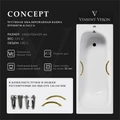 Чугунная ванна Concept 140x70x42 с дугообразными золотыми ручками VCO1407042H/VH0015GD