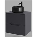 Orange Line Li-60TugMDF+B07-345B тумба с раковиной подвесная 60 см, графит/черный Li-60TugMDF+B07-345B
