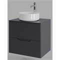Orange Line Li-60TugMDF+B09-360W тумба с раковиной подвесная 60 см, графит/белый Li-60TugMDF+B09-360W