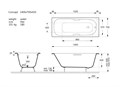 Чугунная ванна Concept 140x70x42 с дугообразными хромированными ручками VCO1407042H/VH0015CH
