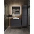 Orange Line Li-80TugMDF+B07-500W тумба с раковиной подвесная 80 см, графит/белый Li-80TugMDF+B07-500W