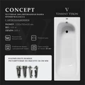 Чугунная ванна Concept 150x70x42 с антискользящим покрытием VCO1507042-AS