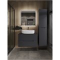 Orange Line Li-80TugMDF+B08-600W тумба с раковиной подвесная 80 см, графит/белый Li-80TugMDF+B08-600W