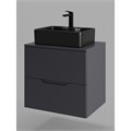 Orange Line Li-60TugMDF+B01-475MB тумба с раковиной подвесная 60 см, графит/черный Li-60TugMDF+B01-475MB