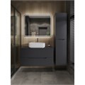 Orange Line Li-100TugMDF+B05-500W тумба с раковиной подвесная 100 см, графит/белый Li-100TugMDF+B05-500W