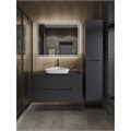 Orange Line Li-100TugMDF+B07-500W тумба с раковиной подвесная 100 см, графит/белый Li-100TugMDF+B07-500W