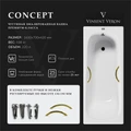 Чугунная ванна Concept 160x70x42 с дугообразными золотыми ручками VCO1607042H/VH0015GD