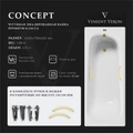 Чугунная ванна Concept 160x70x42 с дугообразными ручками матовое золото VCO1607042H/VH0015MGD