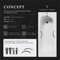 Чугунная ванна Concept 170x70x42 с дугообразными бронзовыми ручками VCO1707042H/VH0015BR
