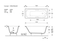 Чугунная ванна Concept 170x70x42 с дугообразными золотыми ручками VCO1707042H/VH0015GD