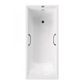 Чугунная ванна Devon 170x70x45 с квадратными черными матовыми ручками VDV1707045H/VH0012BL