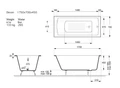 Чугунная ванна Devon 175x70x45 с антискользящим покрытием VDV1757045-AS