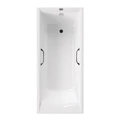 Чугунная ванна Devon 175x70x45 с квадратными черными матовыми ручками VDV1757045H/VH0012BL