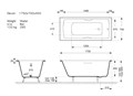 Чугунная ванна Devon 175x70x45 с хромированными ручками VDV1757045H/E60327CH