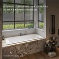 Чугунная ванна Devon 180x75x45 с квадратными черными матовыми ручками VDV1807545H/VH0012BL