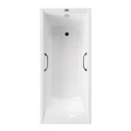 Чугунная ванна Devon 190x80x45 с квадратными черными матовыми ручками и антискользящим покрытием VDV1908045H/VH0012BL-AS