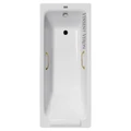 Чугунная ванна Italon 170x70x45 с квадратными золотыми ручками VIT1707045H/VH0012GD