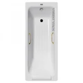 Чугунная ванна Italon 170x70x45 с квадратными хромированными ручками VIT1707045H/VH0012CH