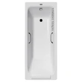 Чугунная ванна Italon 170x70x45 с квадратными черными матовыми ручками VIT1707045H/VH0012BL