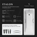 Чугунная ванна Italon 170x70x45 с хромированными ручками VIT1707045H/E60327CH