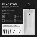 Чугунная ванна Kingston 180x80x50 с квадратными бронзовыми ручками VKN1808050H/VH0012BR