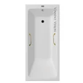 Чугунная ванна Kingston 180x80x50 с квадратными золотыми ручками VKN1808050H/VH0012GD