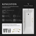 Чугунная ванна Kingston 180x80x50 с квадратными золотыми ручками VKN1808050H/VH0012GD
