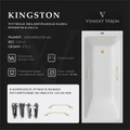 Чугунная ванна Kingston 180x80x50 с квадратными ручками матовое золото VKN1808050H/VH0012MGD