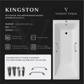 Чугунная ванна Kingston 180x80x50 с квадратными хромированными ручками VKN1808050H/VH0012CH
