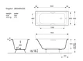 Чугунная ванна Kingston 180x80x50 с хромированными ручками VKN1808050H/E60327CH