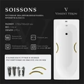 Чугунная ванна Soissons 170x70x42 с дугообразными золотыми ручками VCN1707042H/VH0015GD