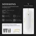 Чугунная ванна Soissons 170x70x42 с дугообразными ручками матовое золото VCN1707042H/VH0015MGD