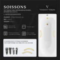 Чугунная ванна Soissons 170x70x42 с дугообразными ручками матовое золото и антискользящим покрытием VCN1707042H/VH0015MGD-AS