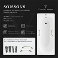 Чугунная ванна Soissons 170x70x42 с квадратными бронзовыми ручками VCN1707042H/VH0012BR