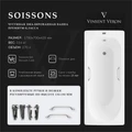 Чугунная ванна Soissons 170x70x42 с квадратными ручками цвет никель VCN1707042H/VH0012NI