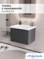 Тумба с раковиной в ванную ИТАНА Алара, подвесная, 1 ящик 4657843670592