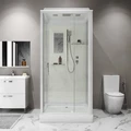 Душевая кабина Niagara Standart ST90/15Q (90х90х215) квадрат,поддон 15см,распашная,проф.белый,3 места ST90/15Q