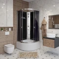 Душевая кабина Niagara Eco E80/40/TN/BK (80х80х195) высокий поддон(40см),стекло тонированное,4 места E80/40/TN/BK