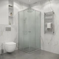 Душевое ограждение Niagara Eco NG-1008-14QMT (80х80х190) квадрат,раздвижное,хром,стекло матовое,1 место NG-1008-14QMT